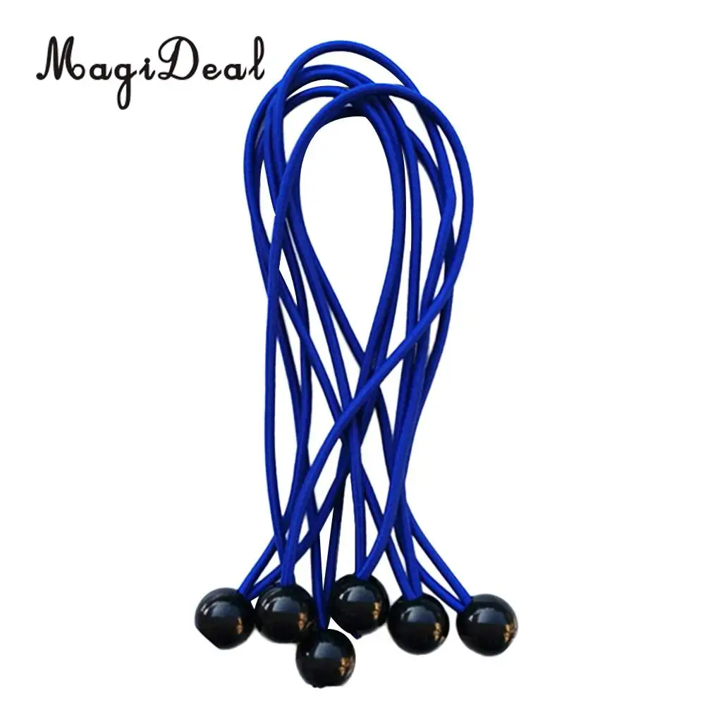 MagiDeal 6 Pieces 15cm Heavy Duty Ball Bungee Cord Tie down Cord Canopy Straps for Camping Hiking Tent Travell Accessories