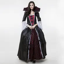 Хэллоуин карнавальные костюмы Для женщин Deluxe вампира Vampiress Зомби костюм невесты Косплэй вечерние queen нарядное платье Костюмы