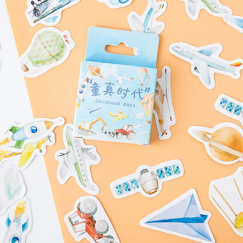 

45pcs/set Childhood Journal Decorative Stationery Stickers Scrapbooking Diary Stationery Album Stick Label Stickers