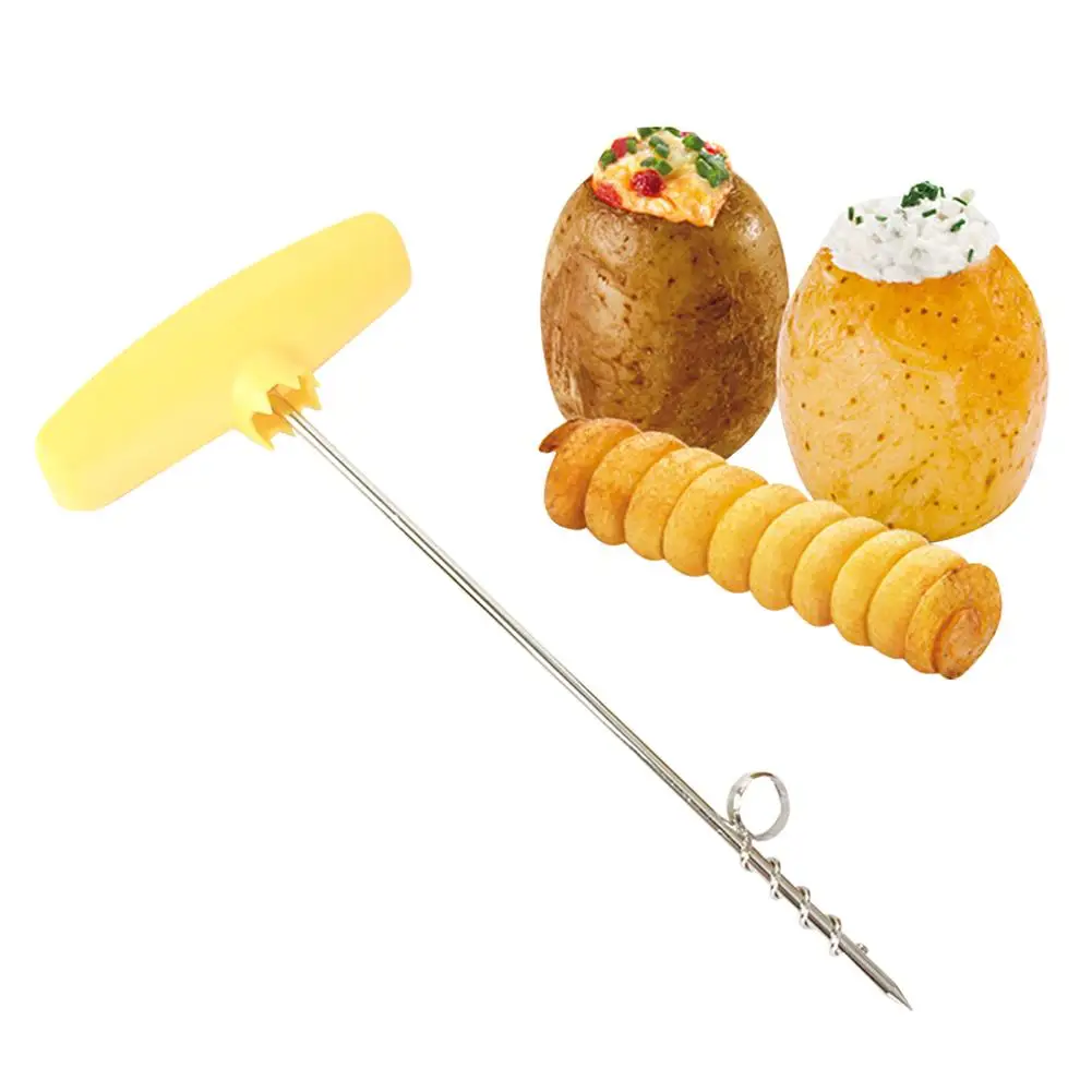

Creative Potato Slicer Rotary Potato Tray Spiral Slicer Knife Handle Cut Potato Roll Kitchen Accessories Potato Tools