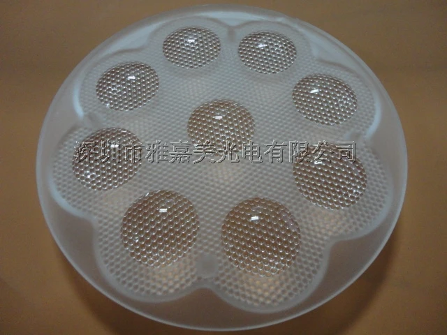 

1w 3w 5w LED 9 in 1 convex lens diameter 100MM Bead surface lens,power LED lens