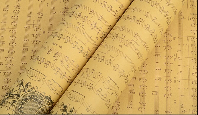 free shipping wholesale 5pcs sheet music wrapping paper retro cover sheet music gift wrap