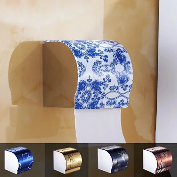 

Stainless Steel Toilet Paper Holder Roll Tissue Case with Cover Dispenser Multi-color Choice Bathroom Accessories
