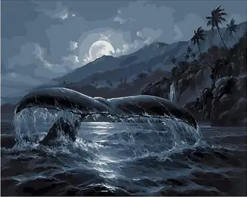 

DIY oil painting by numbers Whale tail Acrylic Picture Wall Art drawing by numbers on canvas for home decor