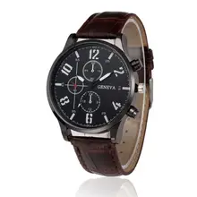 Hot Sale CLAUDIA Retro Design Leather Band Analog Alloy Quartz Wrist Watch mens watches top brand luxury horloges mannen horloge