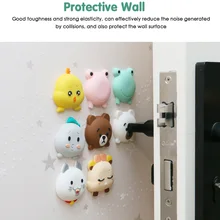 Ручка для двери наклейки мультфильм моделирование резиновое крыло дверной замок с ручкой защитный коврик защита столкновения защитный бампер