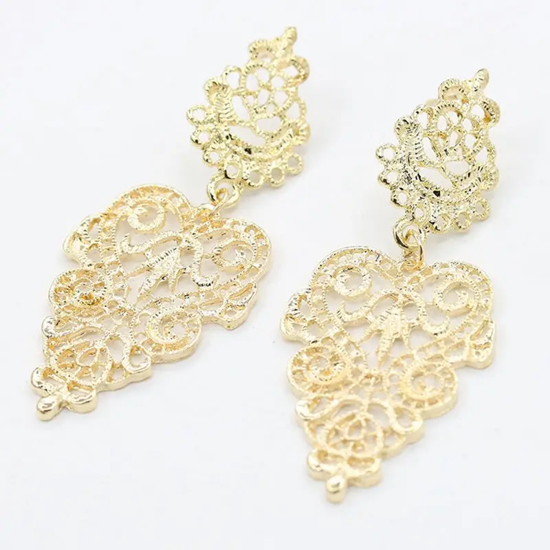 

Europe and the United States retro gold and silver hollow bohemian earrings popular models exaggerated earrings women models