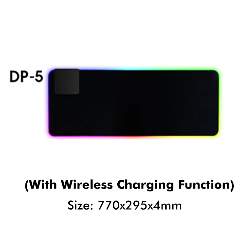 Светодиодный RGB коврик для мыши USB Проводное освещение Беспроводная зарядка функция коврик для мыши с противоскользящим резиновым основанием - Цвет: DP-5