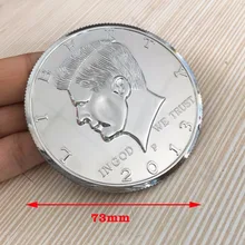 73mm Big Magic Coin Half Dollar High Quality Commemorative Coin Close Up Magic Tricks Magician Gimmick Email Teaching Video coin bomber morgan coin version magic tricks coin gimmick illusion close up prop mentalism
