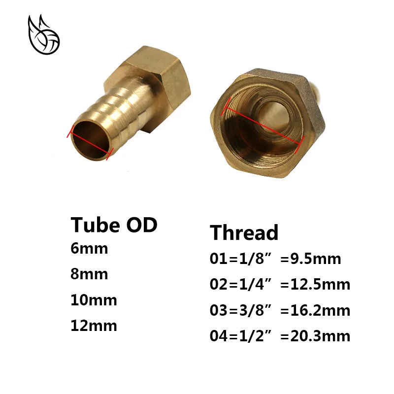 Латунный женский Барб штуцер под шланг; арматура топлива воздуха газа воды шланг масла 4 м-12 м 1/8 ''1/4'' 1/2 ''Пневматический разъем подключения розетка