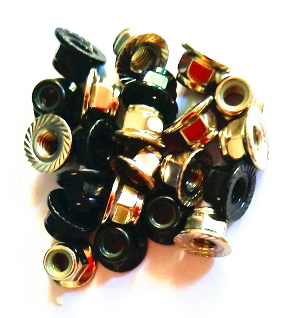 

12pcs M5 Aluminum Motor Screw Nuts Nylon Insert Self Lock Flange nut CW/CCW for RC FPV Racing Drone 2204 2205 2206 2207 Motor