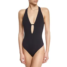 Сексуальный цельный купальник Женская одежда для плавания бандажный боди с вырезами лето для пляжа для купания костюм плавательное монокини купальник черный красный