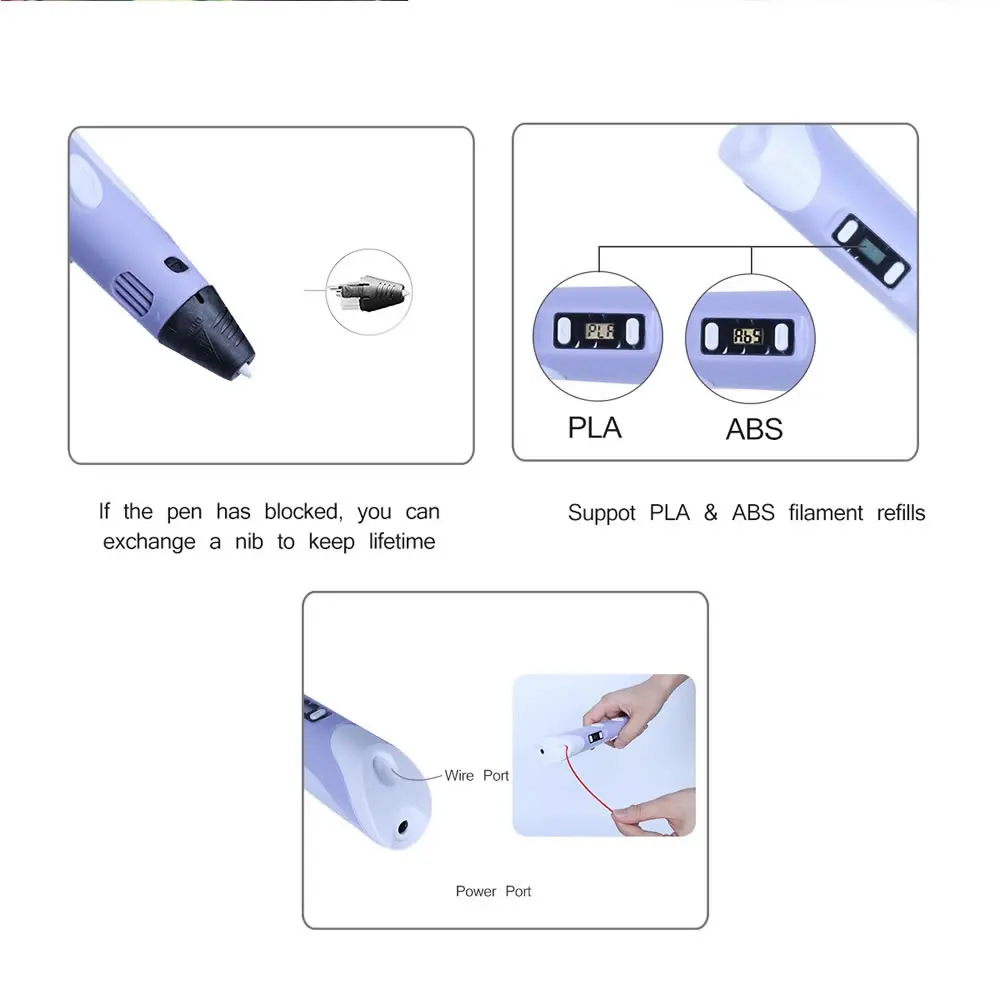 Lmystar 3D печать Ручка DIY Рисунок пером с PLA нити для детей/ребенок подарок на день