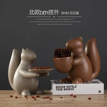Ceramic modern dining table coffee table squirrel crafts dried fruit plate decoration 60 60 75cm outdoor garden table square negotiating table modern dining table coffee bar table