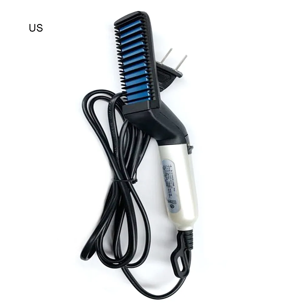 

Multifunctional Men Hair Curler Comb Curling Iron Straighten Hair Styler Styling Tool Quick Electric Heating Hair Brush