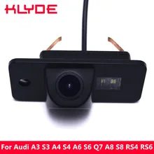 KLYDE Carro HD Rear View camera Reversa Estacionamento Assistência Câmera de 170 Graus de Visão Noturna para Audi A3 S3 A4 S4 B6 A6 S6 A8 S8 Q7 RS4 RS6