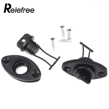 

Relefree 2Pcs Thread Drain Plug Scupper Stopper Bung for Dinghy Kayak Canoes Boat Black
