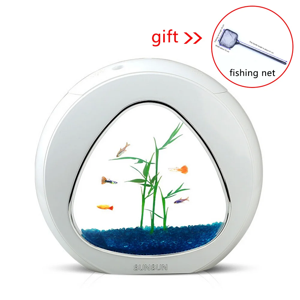 

Mini Fish Tank Mini Nano Aquarium with Built-in Filter Led Light System Portable Tank Office and Home Desk Acrylic Aquarium 4l