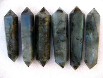

70-90mm natural labradorite quartz crystal point wand
