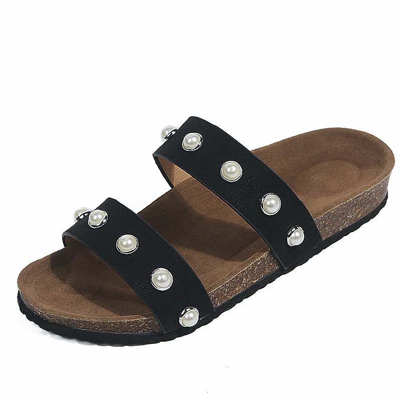 Женские пляжные шлепанцы на плоской подошве Zapatos De Mujer домашние Новинка лета