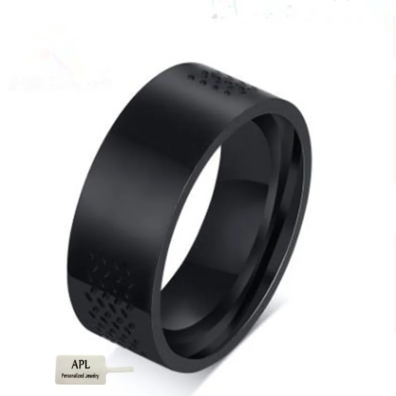 

APL - Fashion Men Complete Classic Engagement with Black Titanium Ring Dumb Gloss