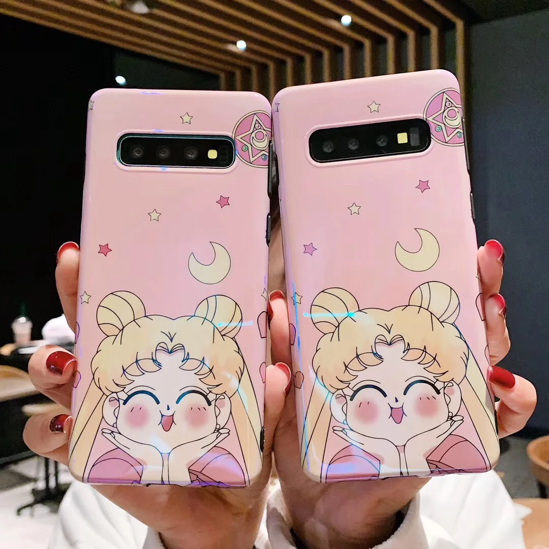 

blue ray tpu case For samsung galaxy note 8 9 s10 s8 s9 plus s10 lite s10e case cover beautiful girl soft silicon phone bag capa