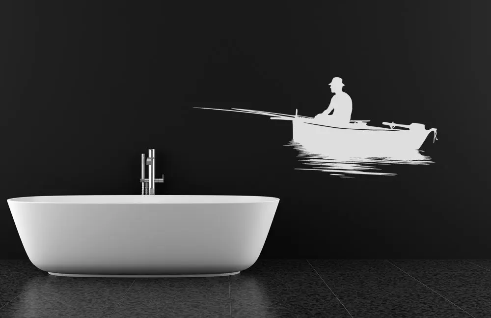 Fisherman Fishing On The Boat Special Designed Vinyl Wall Sticker Home bathroom Creative Art Decorative Wall Murals Decal WM-191 Fisherman Fishing On The Boat Special Designed Vinyl Wall Sticker Home bathroom Creative Art Decorative Wall Murals Decal WM-191