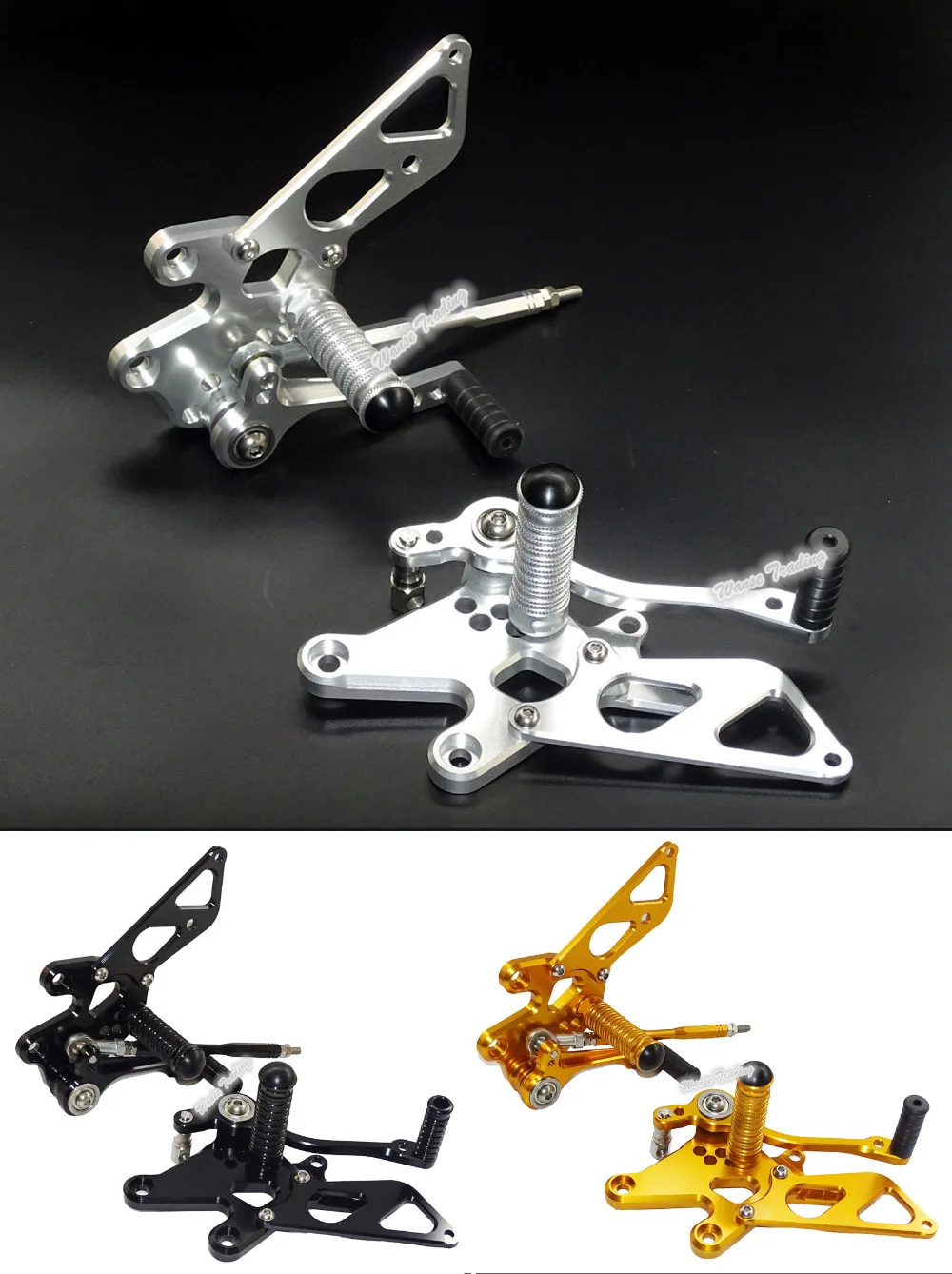 CNC Adjustable Rider Rear Sets Rearset Footrest Foot Rest Pegs For Kawasaki Ninja 250R EX250 2008