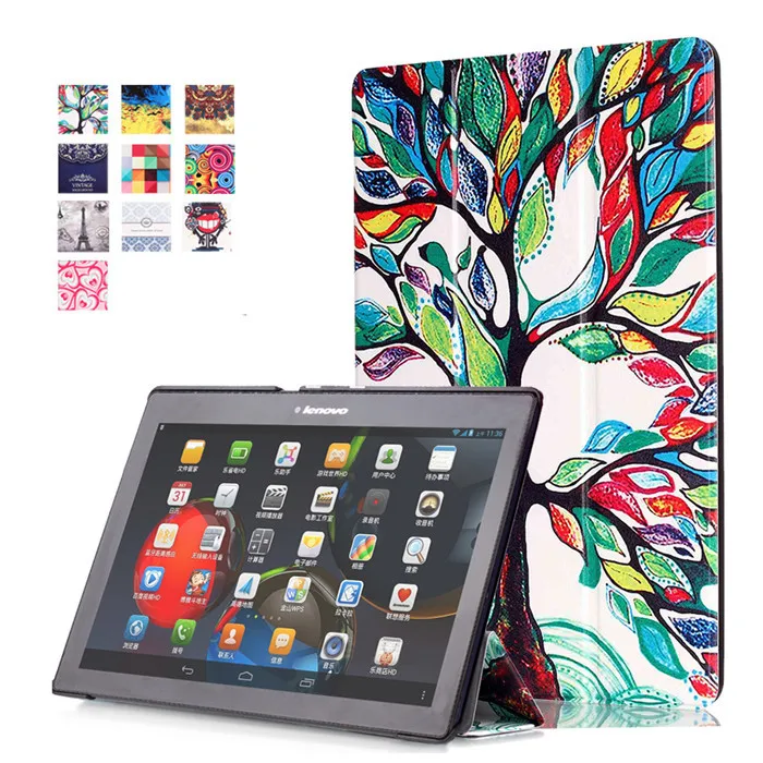 

PU Leather Stand Cover Case for Lenovo Tab2 Tab 2 A10 30 A10-30 X30F TB2-X30F X103F 10.1" Tablet + 2Pcs Screen Protector