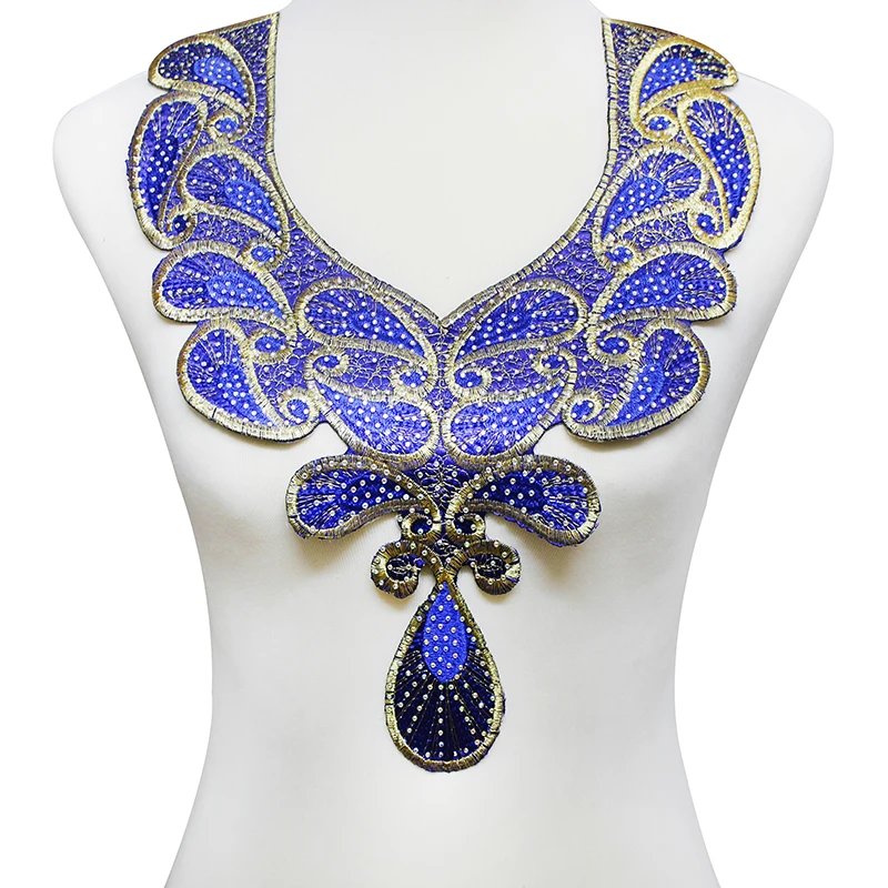 5piece Beaded Rhinestones Applique Patches Iron on Embroidery Lace Collar Lace Motifs Clothes 5piece Beaded Rhinestones Applique Patches Iron on Embroidery Lace Collar Lace Motifs Clothes