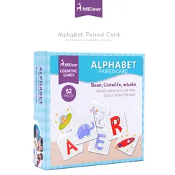 Mideer 52 шт./компл. дети бумага Алфавит парные карты детские Когнитивное обучение Gmae ассоциации памяти игрушечные лошадки