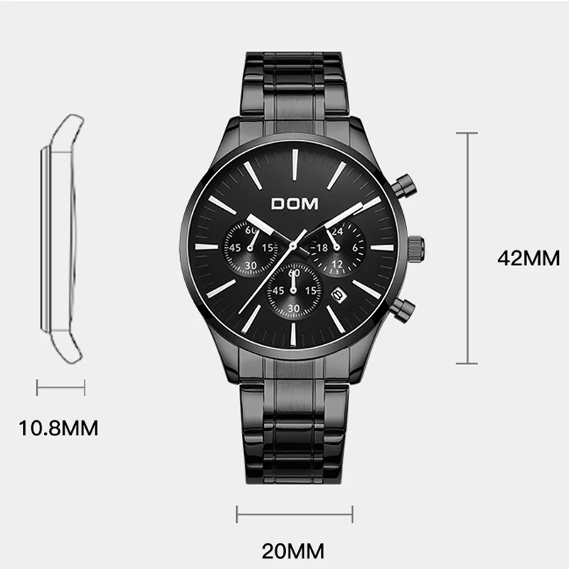 DOM Relogio Masculino мужские часы Роскошные Известный Топ бренд модные повседневные