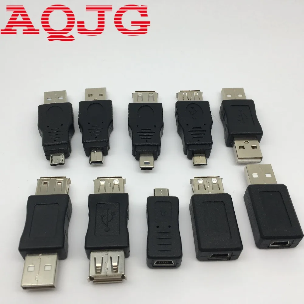 10pcs/set USB OTG Adapter Connector 5Pin Changer Adapter Converter USB