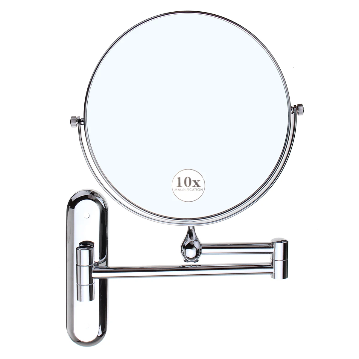 Косметическое двухстороннее 10X увеличительные зеркала хромированное круглое 8 "настенное косметическое зеркало складное туалетное