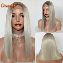 Волнистые Платиновые светлые стриженые волосы боб синтетические парики на кружеве бесклеевой коричневый блонд короткая прямая шнуровка, парики для черных женщин