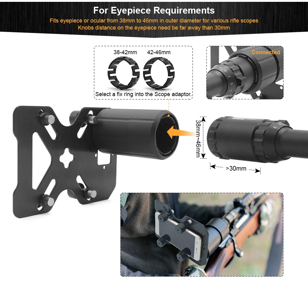 Bestguarder Охотничья винтовка для прицела смартфона Монтажная система Smart Shoot Scope Mount Adapter-запись охоты через сотовый телефон