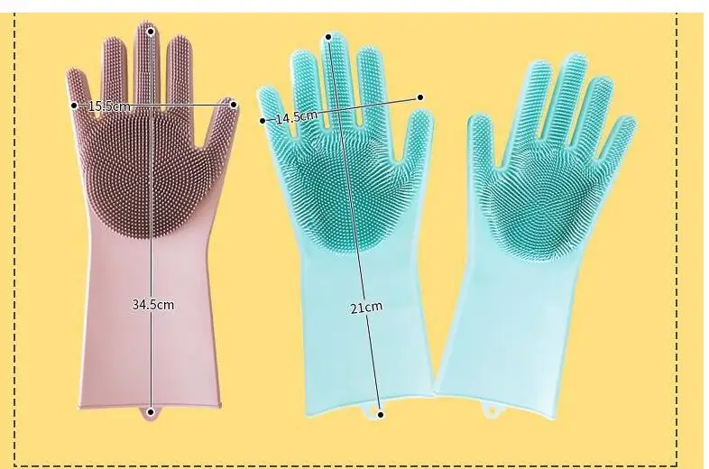 1 пара волшебных силиконовых резиновых перчаток для мытья посуды экологически чистые скрубберы для многоцелевой кухонной кровати ванной уход за волосами