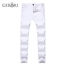 Gersri мужские джинсы деловые повседневные тонкие прямые Джинсы Стрейчевые джинсовые брюки классические ковбойские мужские прямые джинсы