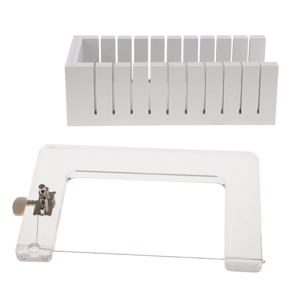 

2Pcs /Set Handmade Soap Cutter /Cutting Slicer +Loaf Mold Tool Kits for Candle Soap Making, Molding ,Trimming