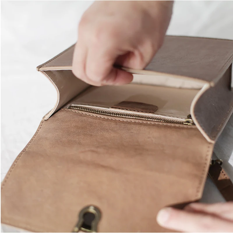 AETOO Small square bag, the new Sen system Retro literary fresh crossbody bag, hand-held small bag