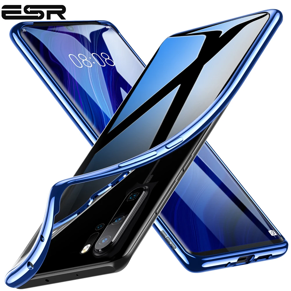 

ESR Case for Huawei P30 P30 Pro Ultra Thin Cover Luxury Soft TPU Plating Frame Transparent Bumper Case for Huawei P30 P30 Pro