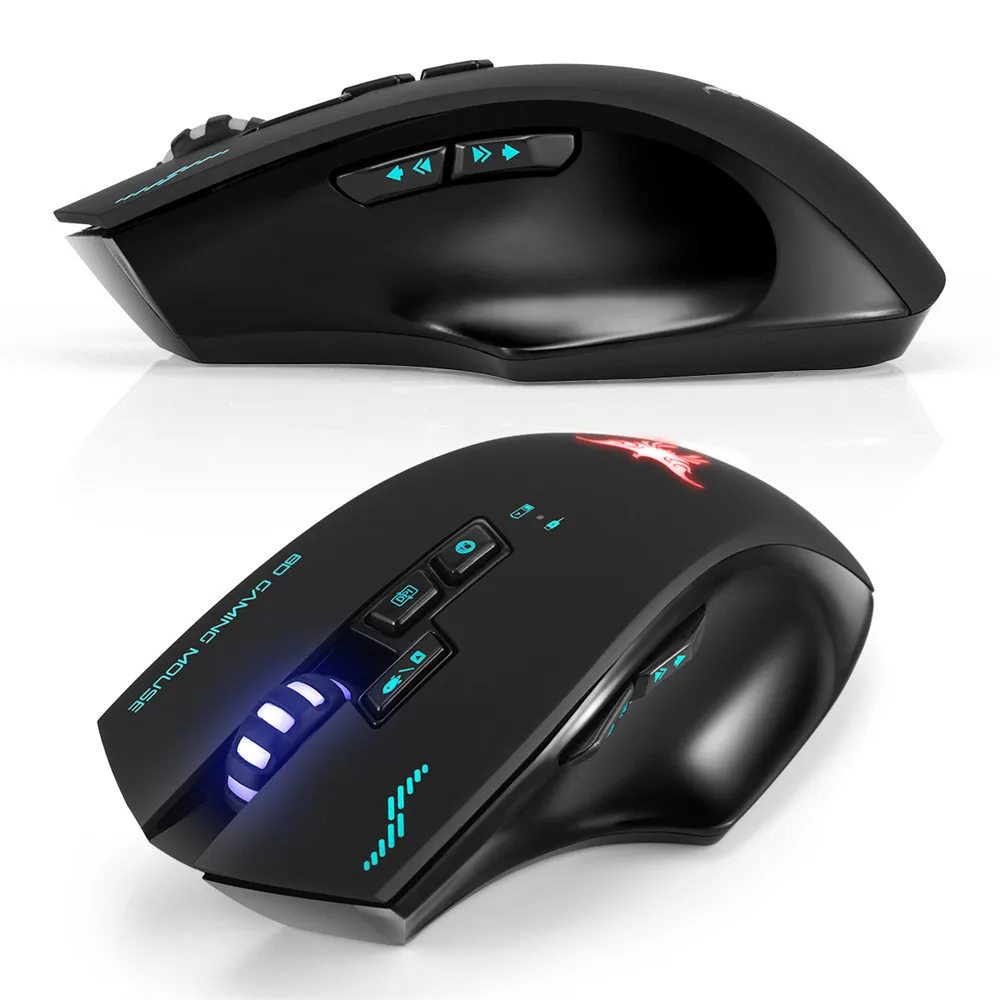 

Gamer Rechargeable 2.4G 2.4 G Wireless Gaming Mouse Optical Mice with Adjustable DPI 3 Colors Breathing Light for PC MAC new