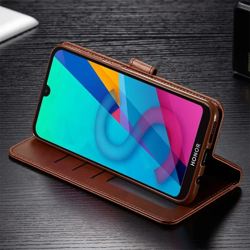 Чехол для Honor 8S кожаный Винтажный чехол телефона Huawei чехлы с откидной магнитной