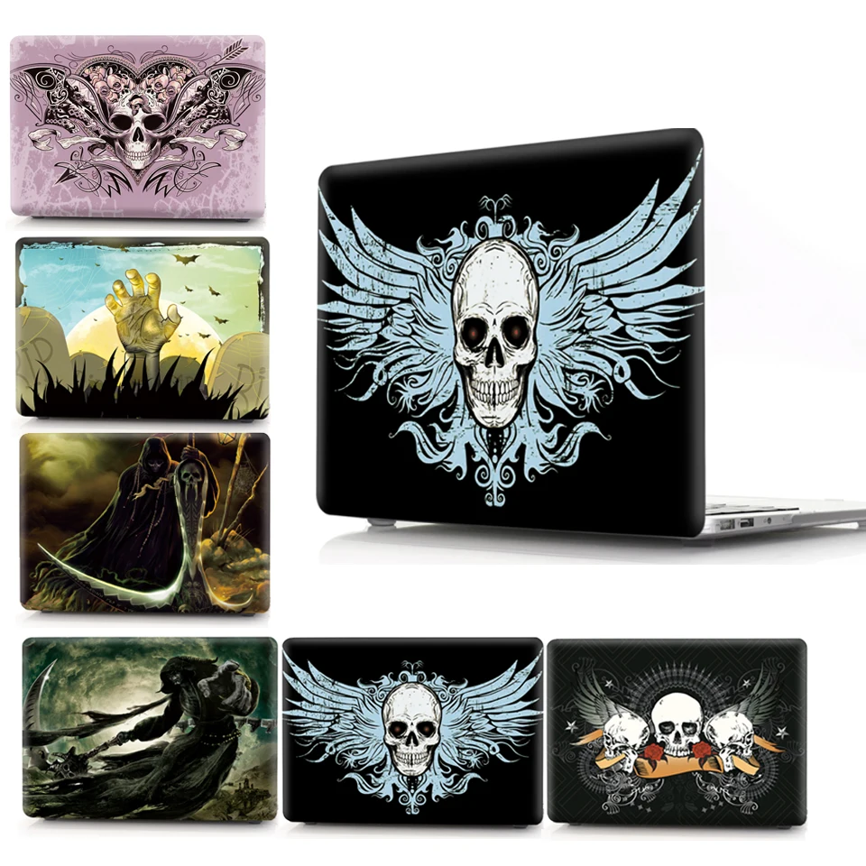 New Skull For MacBook Pro 13 15 Laptop Case A1278 A1286 CD ROM Cartoon Halloween Hard PC Cover for mac book Pro 13 15 Cover      (1)