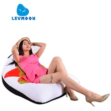 LEVMOON Beanbag Sofa Chair LEI FENG Seat Zac Comfort Bean Bag Bed Cover Without Filler Cotton Indoor Beanbag Lounge Chair