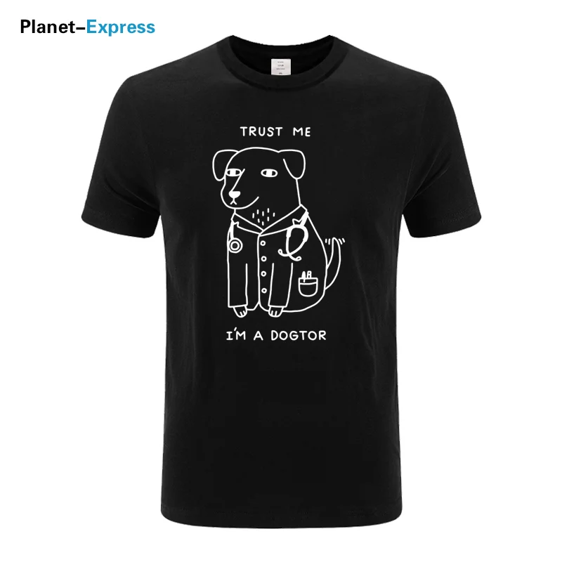 Новая летняя футболка с принтом Trust Me I'm A Dogtor Мужская крутая из чистого хлопка