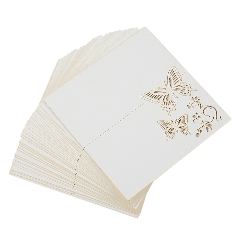 50 шт. бабочка бумага место держатель для карт имя карточный стол номер для свадьбы события Вечерние