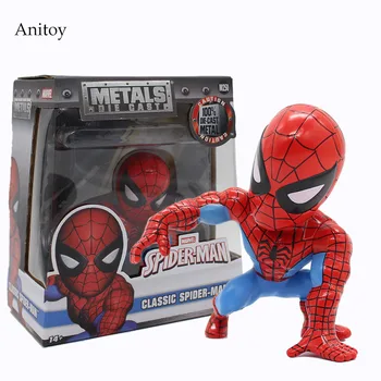 

Spiderman Marvel Figure Spider-Man Classic 1/10 scale painted Spiderman Bobble Head Doll PVC Figure Collectible Toy 10cm KT4058