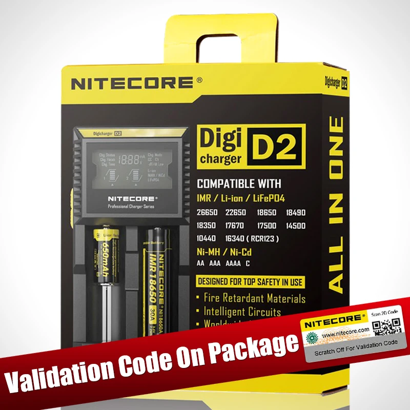 Зарядник Nitecore Digicharger D4 D2 I4 I2 зарядное устройство с ЖК экраном для литий ионной