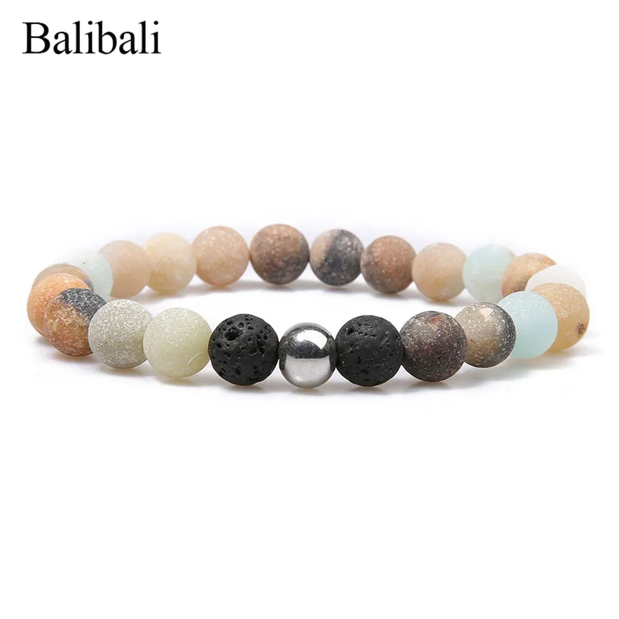 Классический Браслет Balibali с бусинами 9 мм Женский матовый браслет из